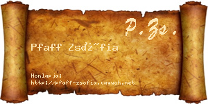 Pfaff Zsófia névjegykártya